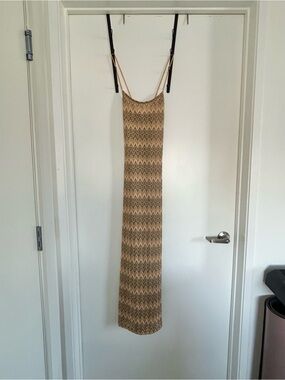 MNG Mango Metallic Chevron Knit Maxi Dress Size 4